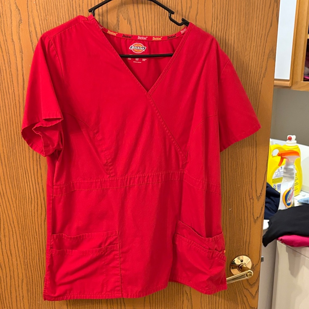 Dickies Women's Bright Red Short Sleeve Top